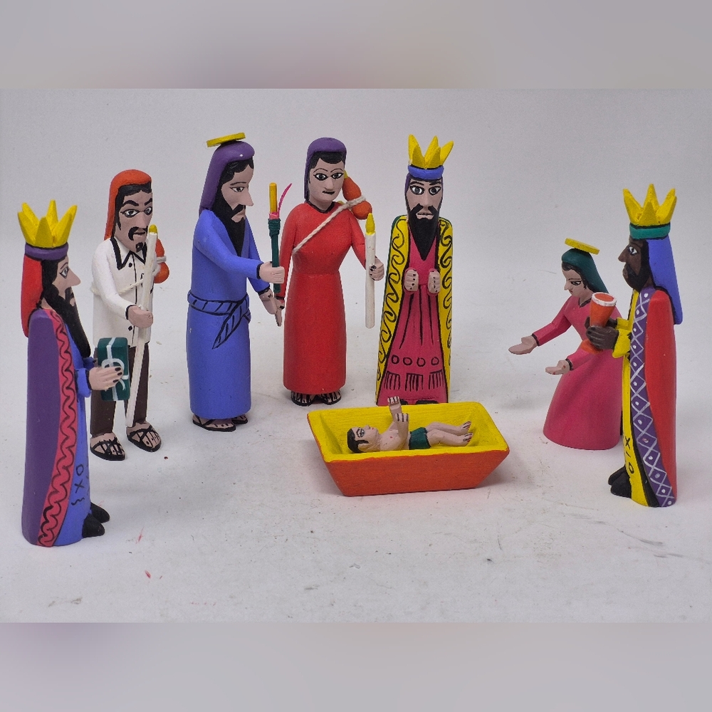 Colorful Mexican Folk Art Nativity Scene